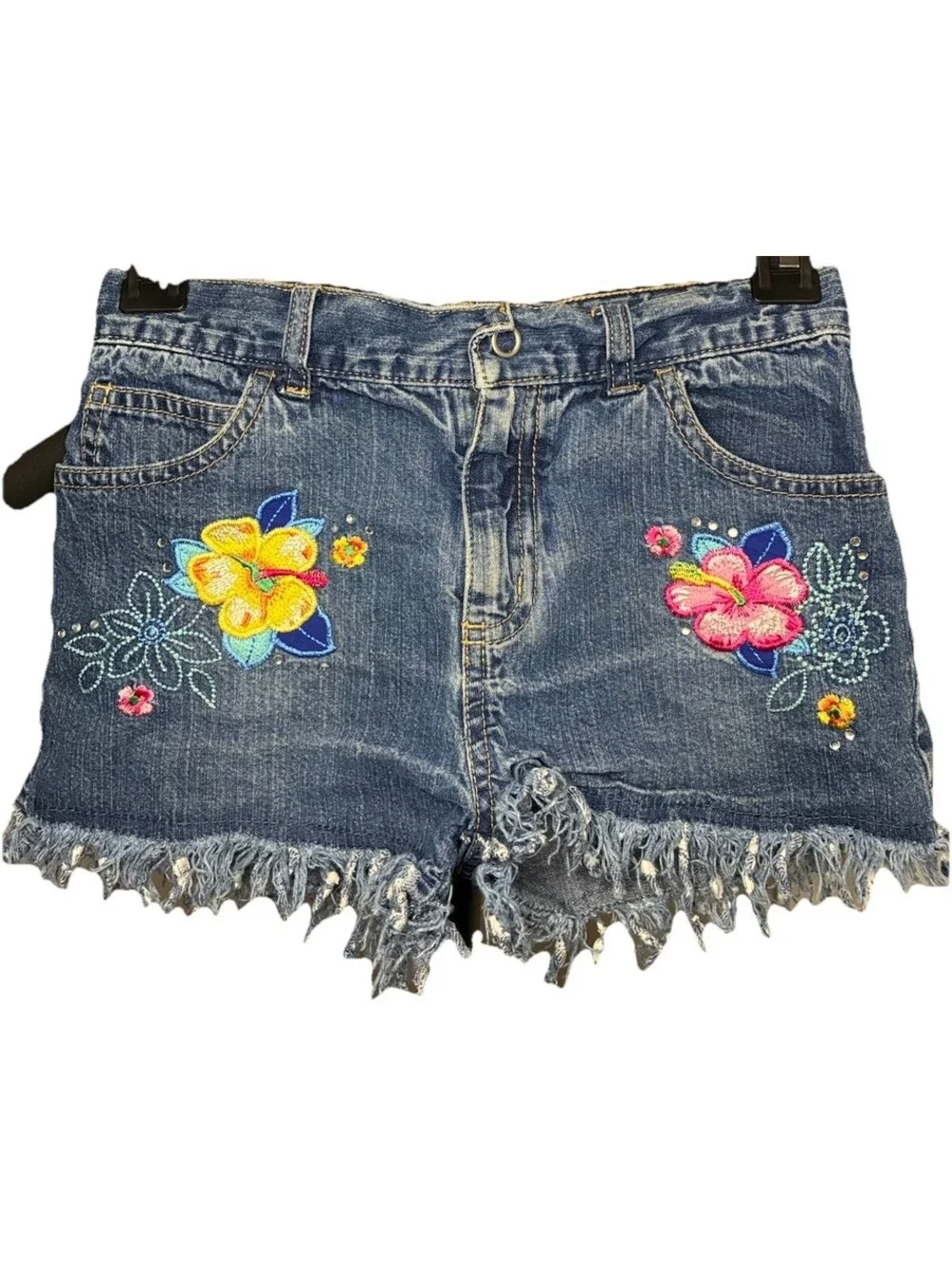 2000s Vintage Children’s Place Floral Embroidered Shorts Size 10